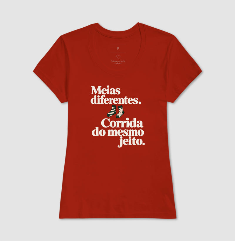 Camiseta Unissex - Par Diferente, Feminino, Vermelho