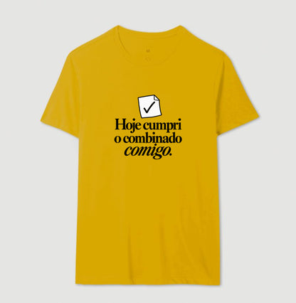 Camiseta Unissex - Pequeno Plano Cumprido — Amarelo — Masculino