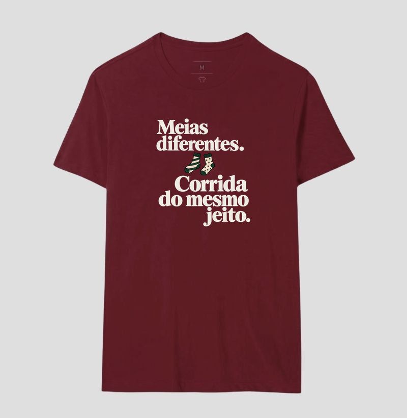 Camiseta Unissex - Par Diferente, Masculino, Bordeaux