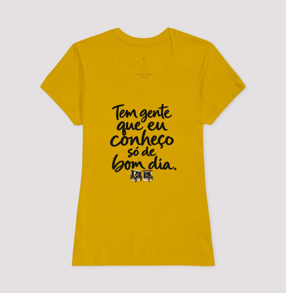 Camiseta Unissex - Bom Dia de Bairro, Feminino, Amarelo