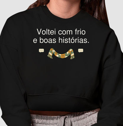 Cropped Moletom - Frio e Histórias