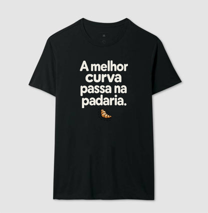 Camiseta Unissex - Curva da Padaria, Masculino, Preta