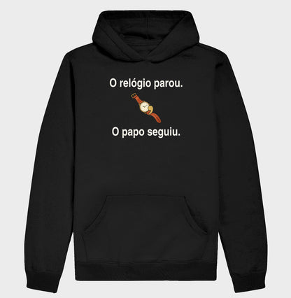 Moletom com Capuz - Relógio e Papo, Preta