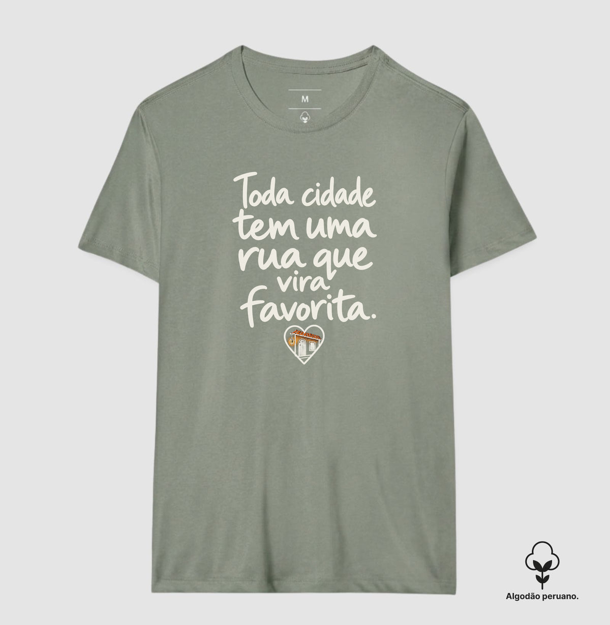 Camiseta Algodão Peruano - Rua Favorita, Masculino, Verde Oliva