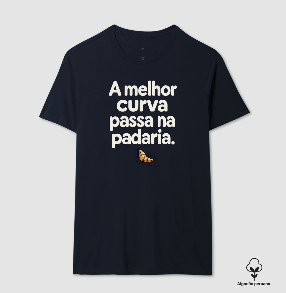 Camiseta Algodão Peruano - Curva da Padaria, Masculino, Marinho