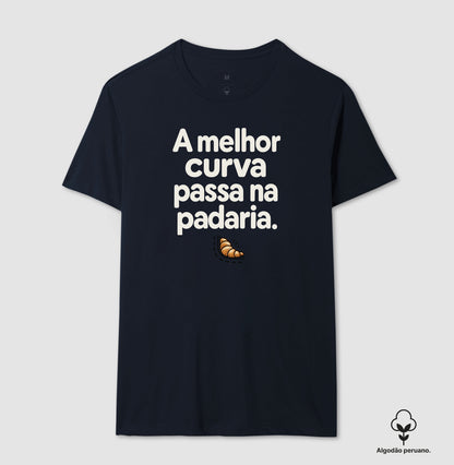 Camiseta Algodão Peruano - Curva da Padaria, Masculino, Marinho