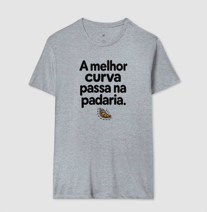 Camiseta Unissex - Curva da Padaria, Masculino, Cinza