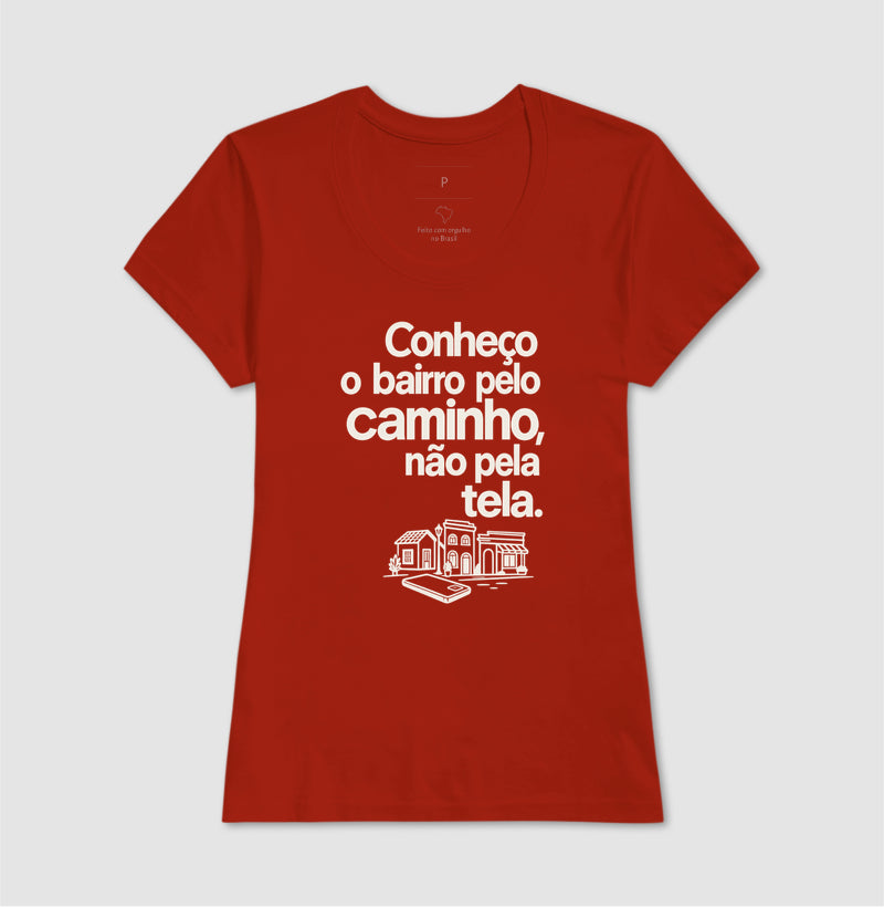 Camiseta Unissex - Caminho Sem Tela, Feminino, Vermelho