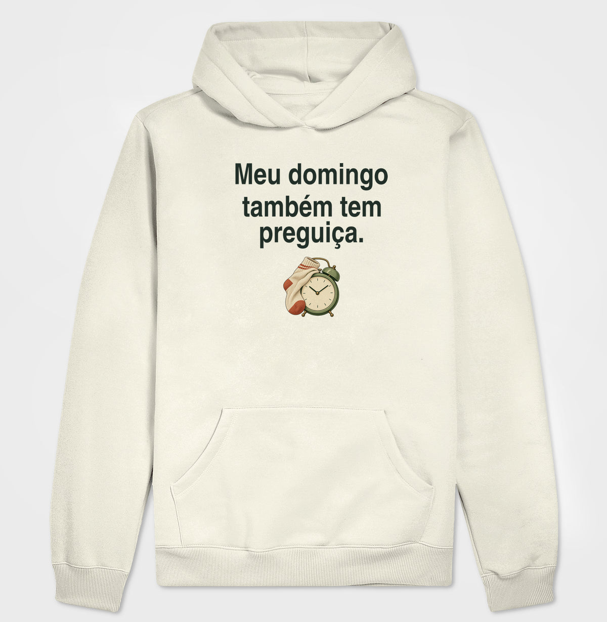 Moletom com Capuz - Domingo sem Pressa, Off White