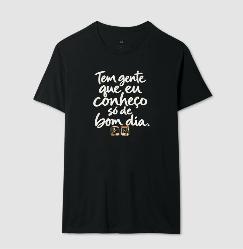 Camiseta Unissex - Bom Dia de Bairro, Masculino, Preta