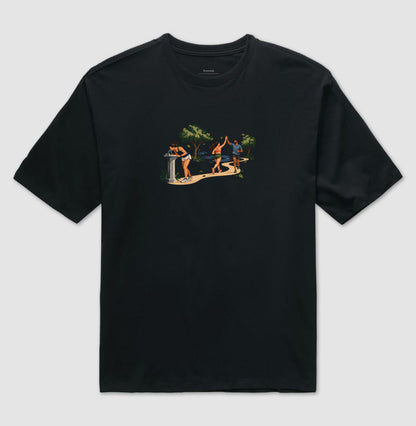 Camiseta Oversized - Primeiro Longão, Preta