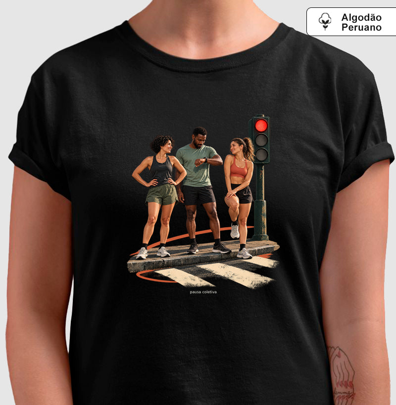 Camiseta Algodão Peruano - Semáforo Vermelho