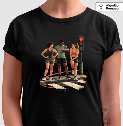 Camiseta Algodão Peruano - Semáforo Vermelho