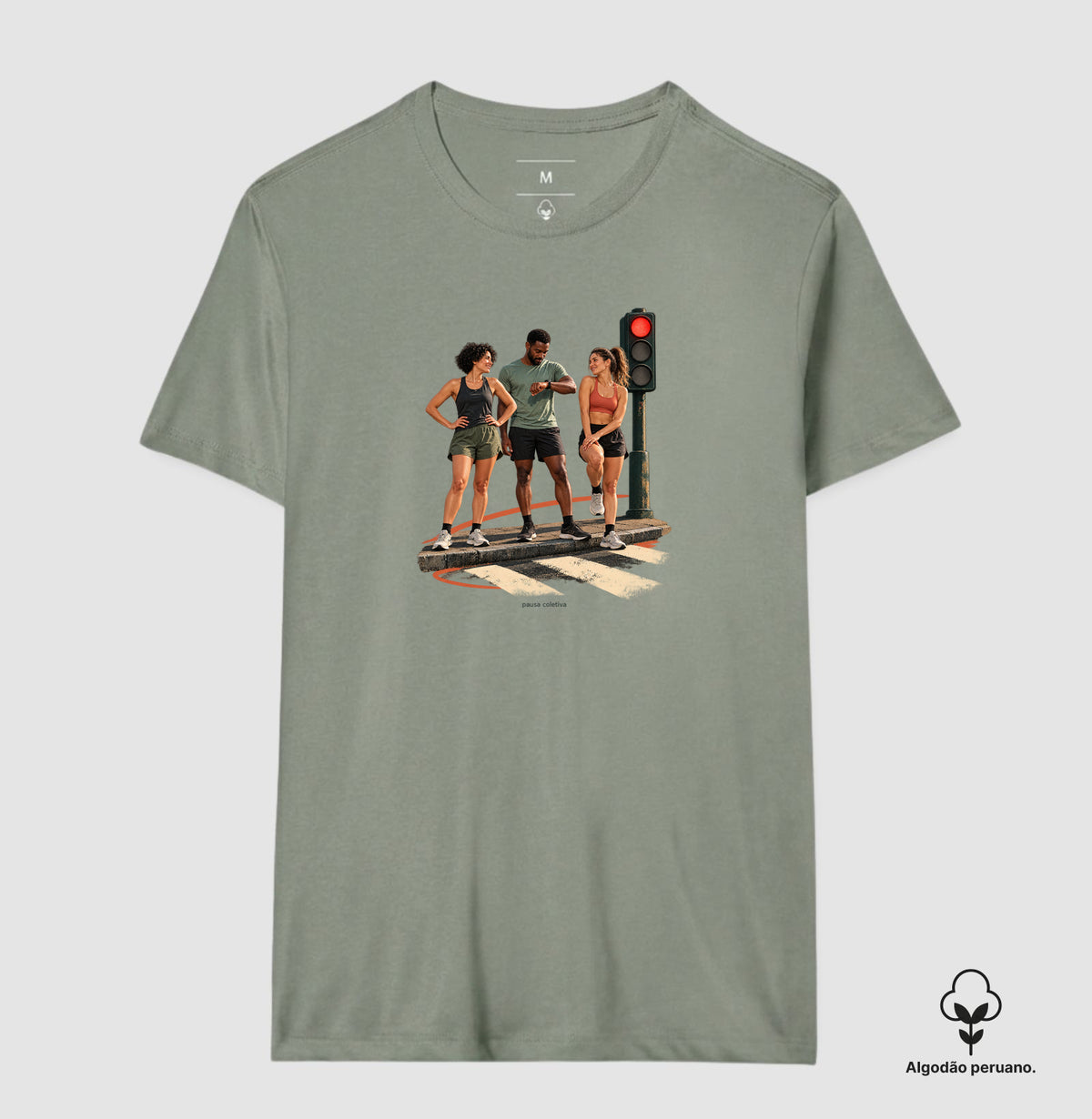 Camiseta Algodão Peruano - Semáforo Vermelho