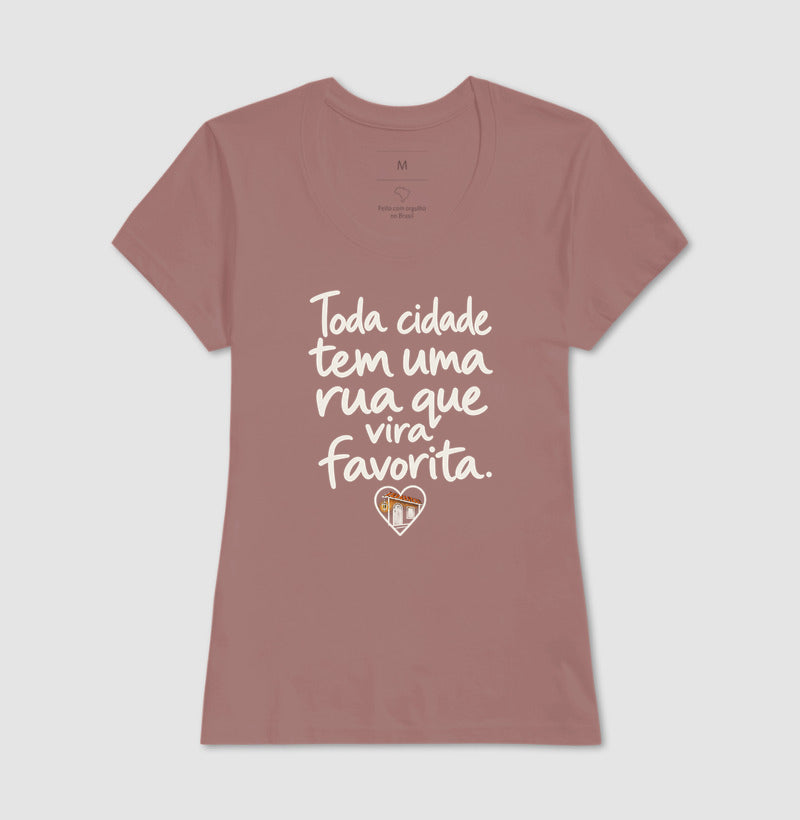 Camiseta Unissex - Rua Favorita, Feminino, Rosa
