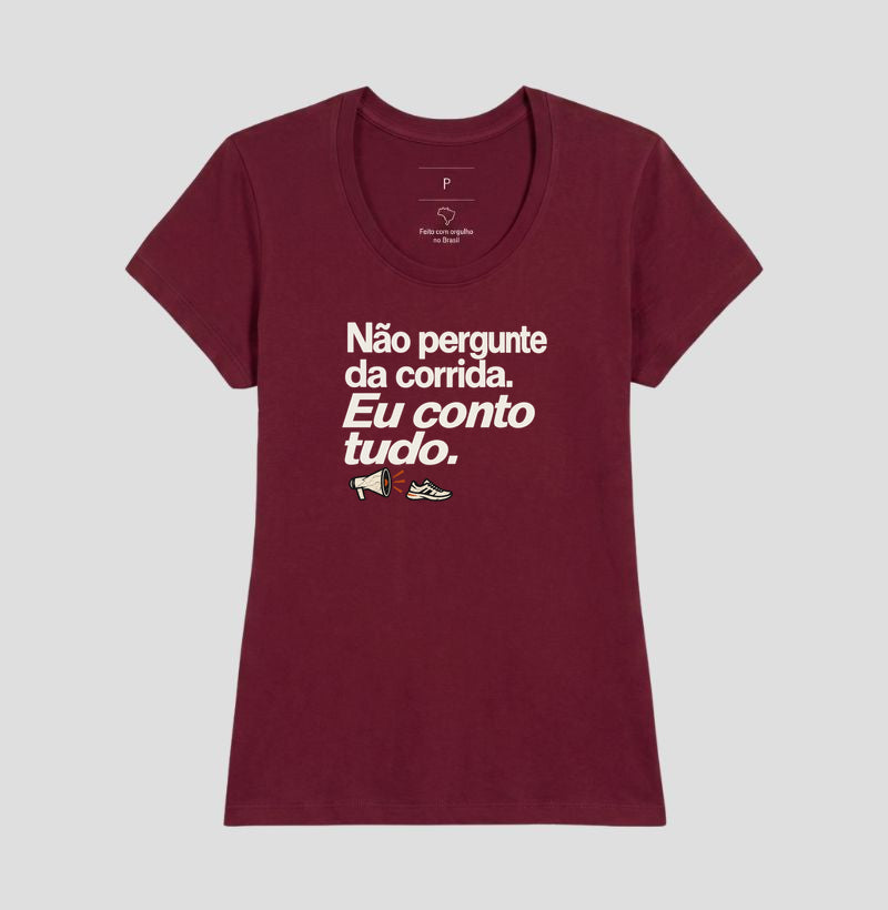 Camiseta Unissex - Cheguei no Assunto, Feminino, Bordeaux