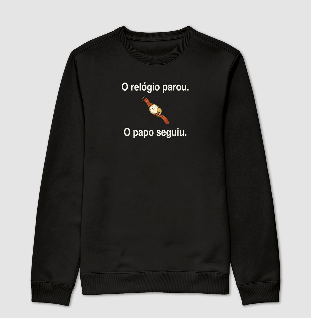 Suéter Moletom - Relógio e Papo, Preta