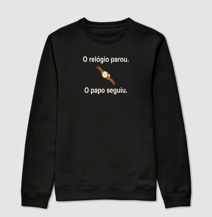 Suéter Moletom - Relógio e Papo, Preta