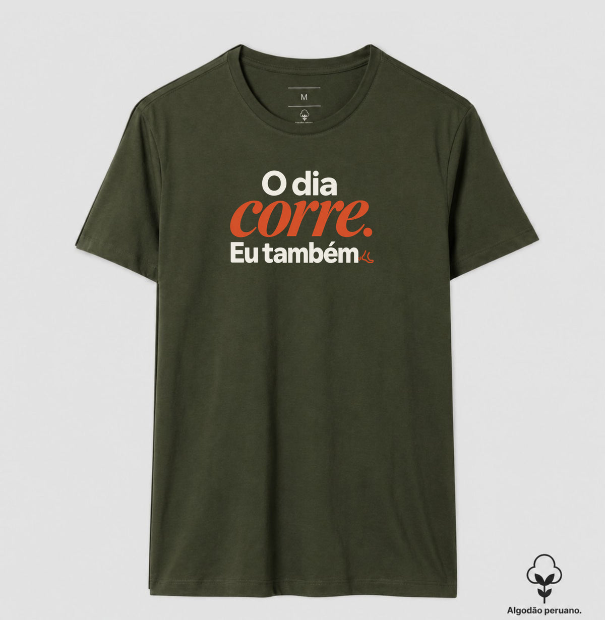 Camiseta Algodão Peruano - O Dia e Eu, Masculino, Verde Musgo