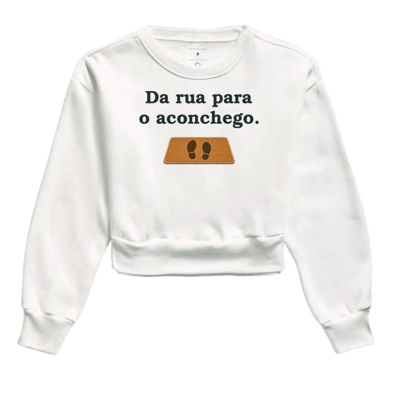 Moletom Cropped - Da Rua para Casa, Branca