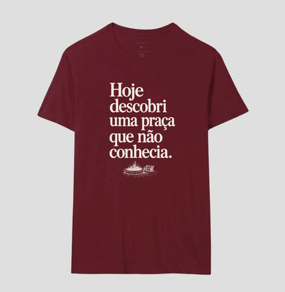 Camiseta Unissex - Praça Descoberta, Masculino, Bordeaux