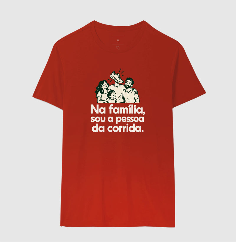 Camiseta Unissex - Sobrenome Corrida, Masculino, Vermelho