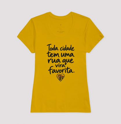 Camiseta Unissex - Rua Favorita, Feminino, Amarelo