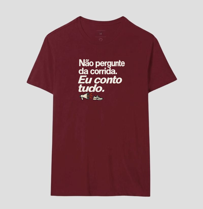 Camiseta Unissex - Cheguei no Assunto, Masculino, Bordeaux