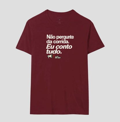 Camiseta Unissex - Cheguei no Assunto, Masculino, Bordeaux