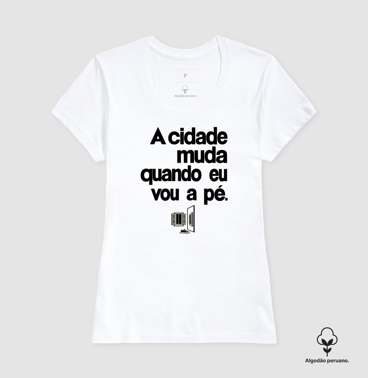 Camiseta Algodão Peruano - Outro Olhar, Feminino, Branca