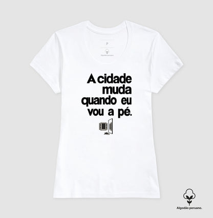 Camiseta Algodão Peruano - Outro Olhar, Feminino, Branca