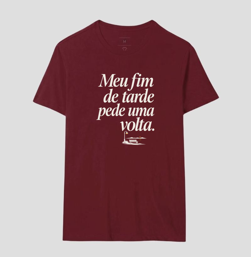 Camiseta Unissex - Noite de Esquina, Masculino, Bordeaux