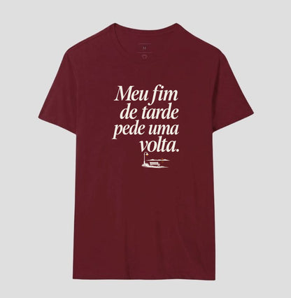 Camiseta Unissex - Noite de Esquina, Masculino, Bordeaux