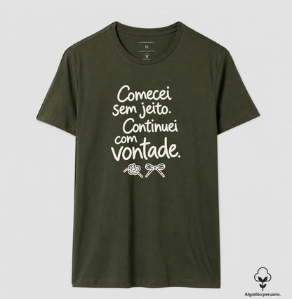 Camiseta Algodão Peruano - Outro Começo, Masculino, Verde Musgo