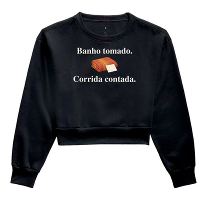 Moletom Cropped - História Contada, Preta