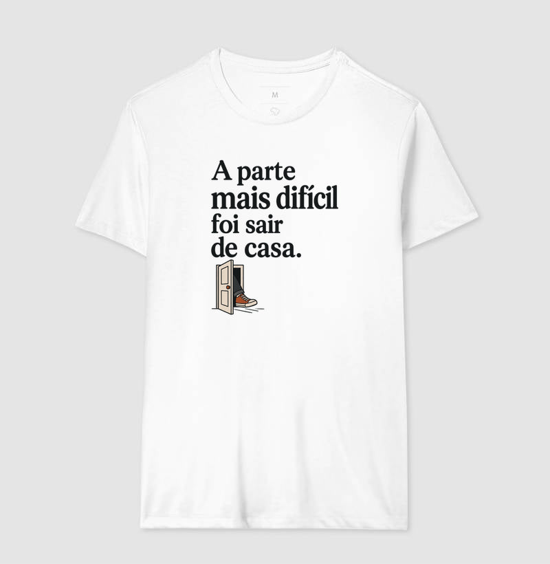 Camiseta Unissex - Coragem de Ir, Masculino, Branca