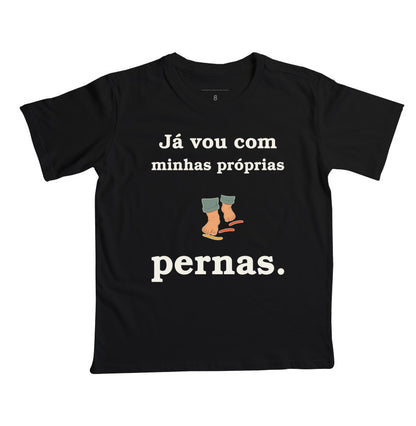 Camiseta Infantil - Minhas Pernas, Preta