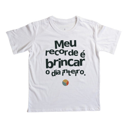 Camiseta Infantil - Recorde de Brincar, Branca