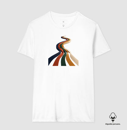 Camiseta Algodão Peruano - Quilômetros Compartilhados, Masculino, Branca