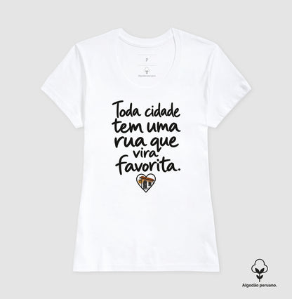 Camiseta Algodão Peruano - Rua Favorita, Feminino, Branca