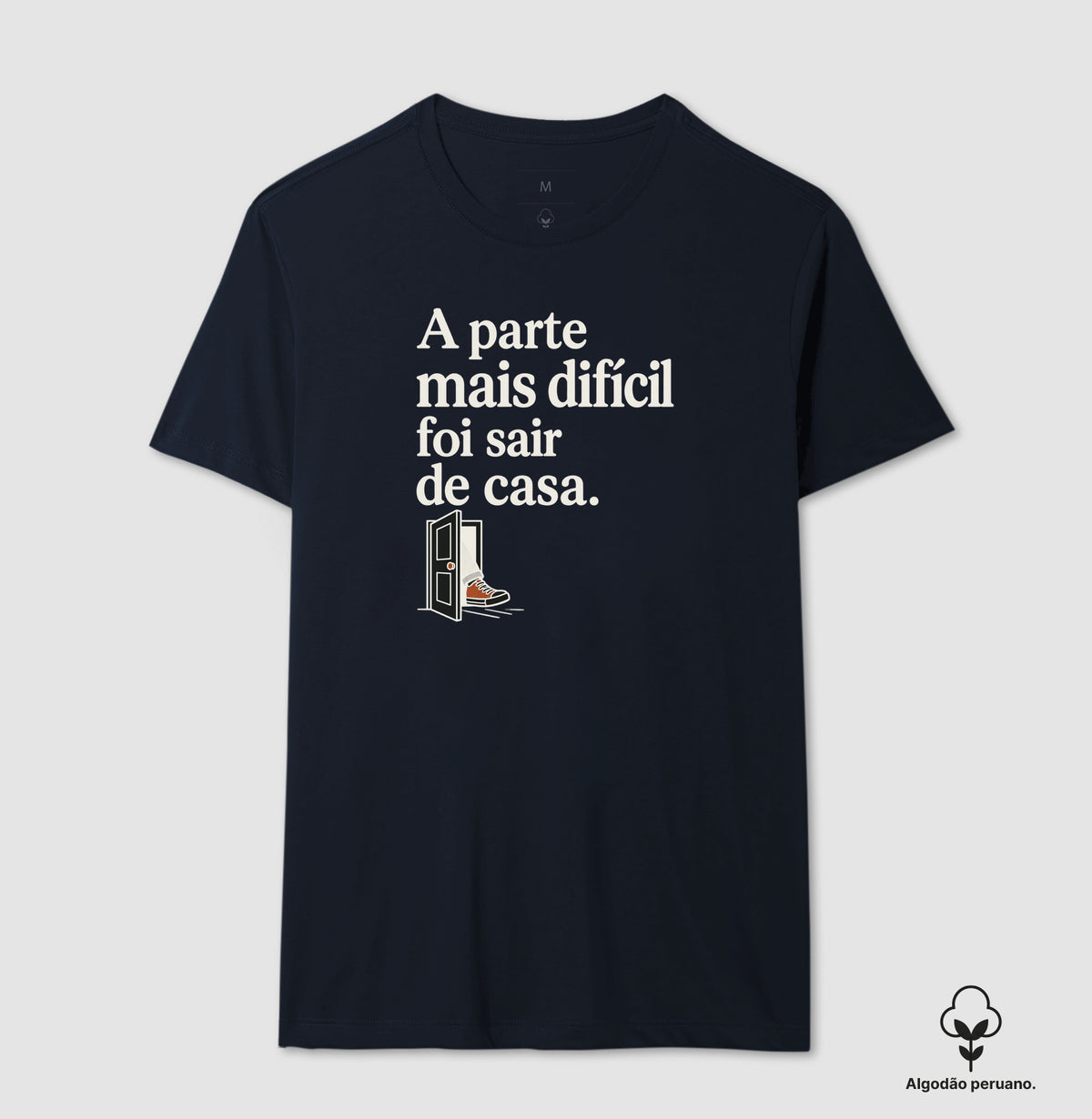 Camiseta Algodão Peruano - Coragem de Ir, Masculino, Marinho