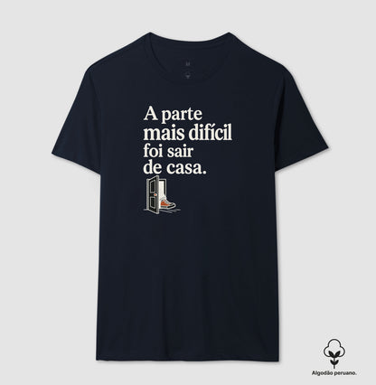 Camiseta Algodão Peruano - Coragem de Ir, Masculino, Marinho