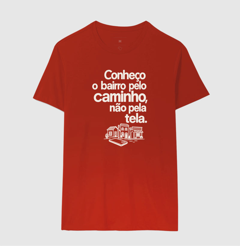 Camiseta Unissex - Caminho Sem Tela, Masculino, Vermelho