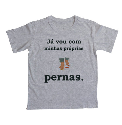 Camiseta Infantil - Minhas Pernas, Cinza
