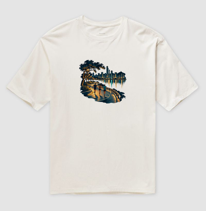 Camiseta Oversized - Noite Refletiva, Off White
