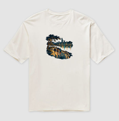Camiseta Oversized - Noite Refletiva, Off White