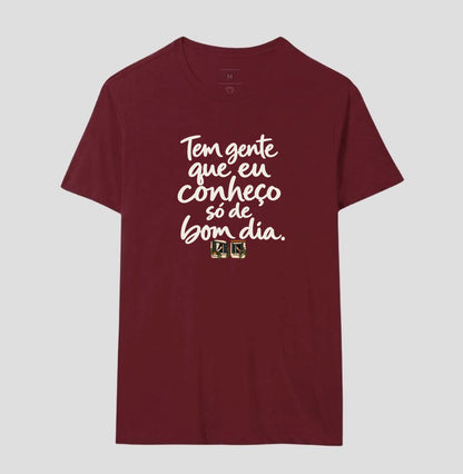 Camiseta Unissex - Bom Dia de Bairro, Masculino, Bordeaux