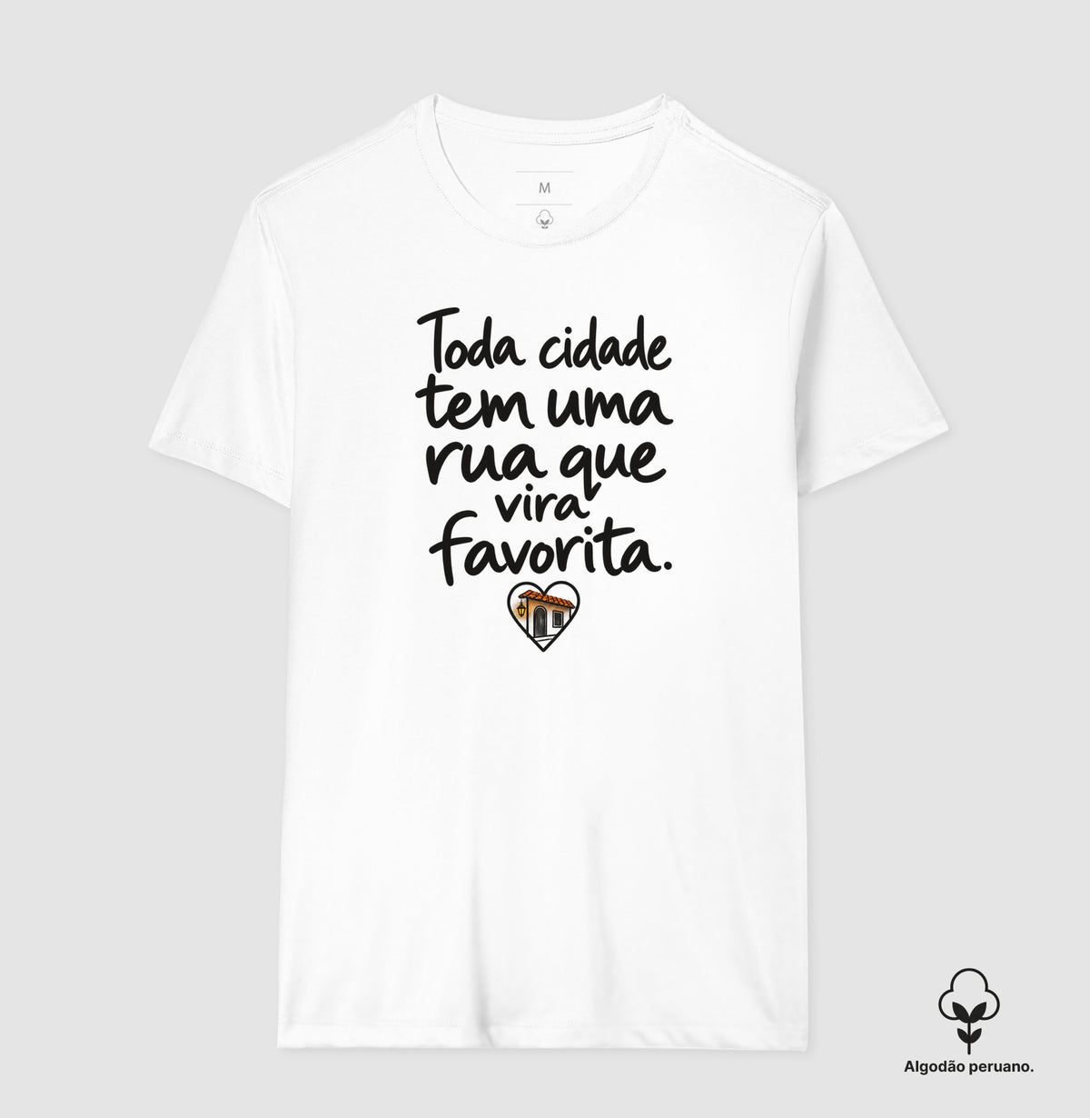 Camiseta Algodão Peruano - Rua Favorita, Masculino, Branca