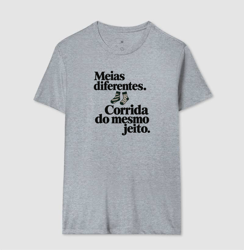 Camiseta Unissex - Par Diferente, Masculino, Cinza