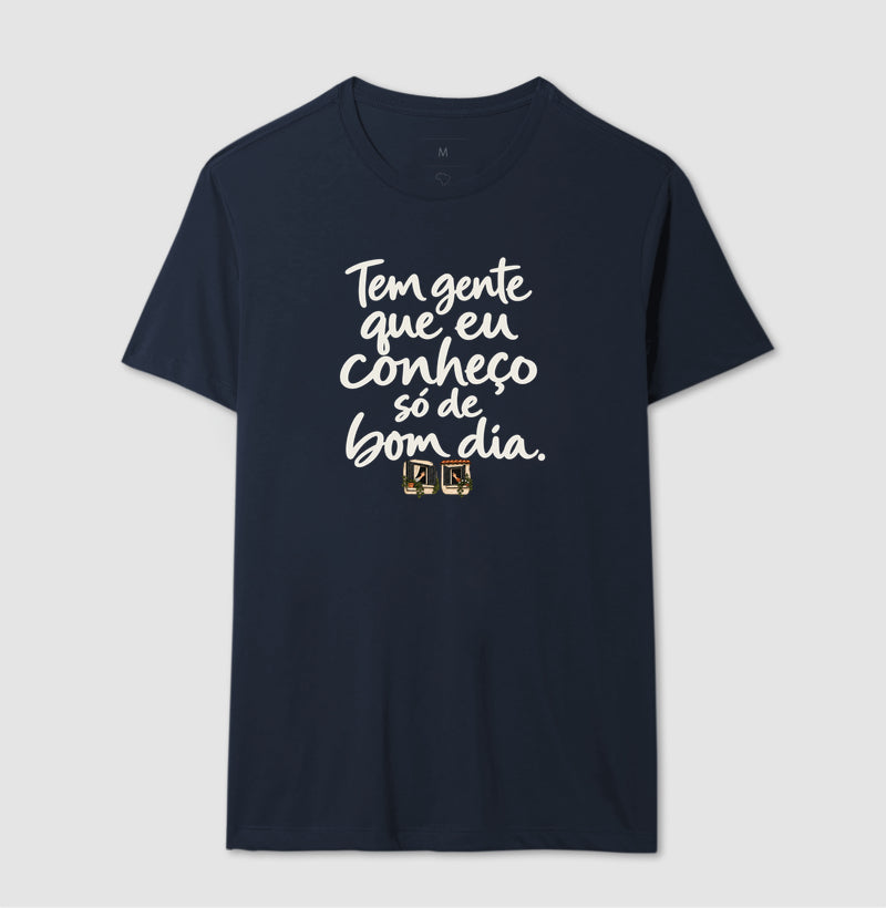 Camiseta Unissex - Bom Dia de Bairro, Masculino, Marinho